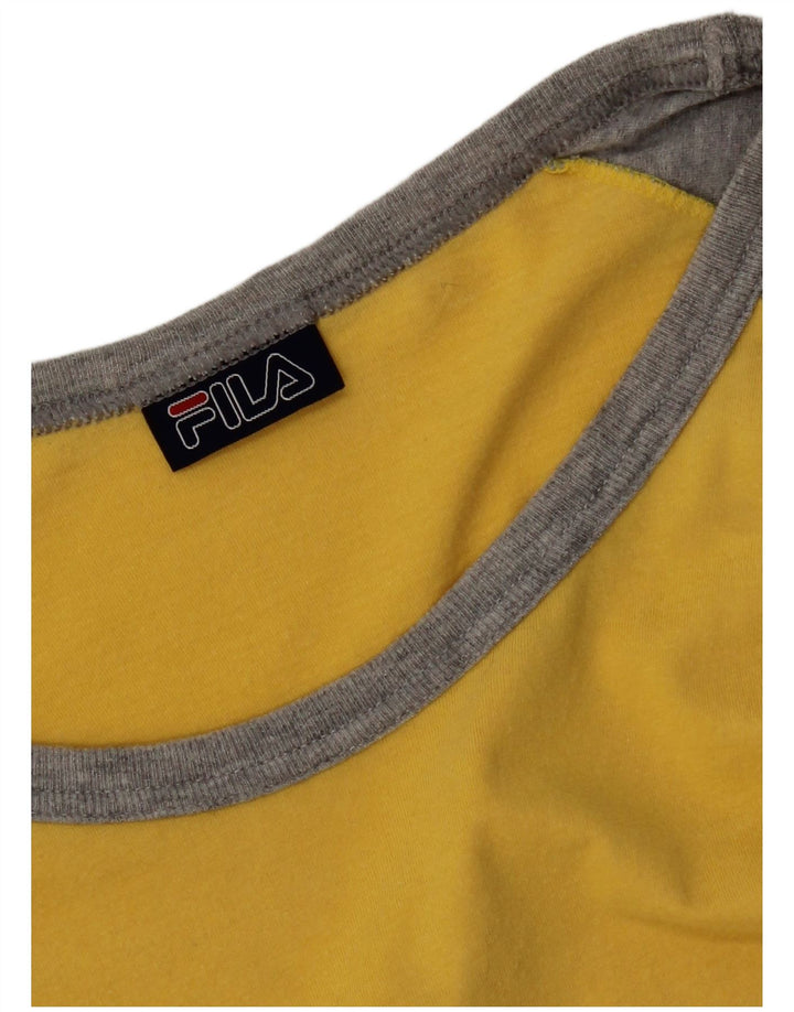 Fila Herren T-Shirt Top Mittelgelb Farbblock