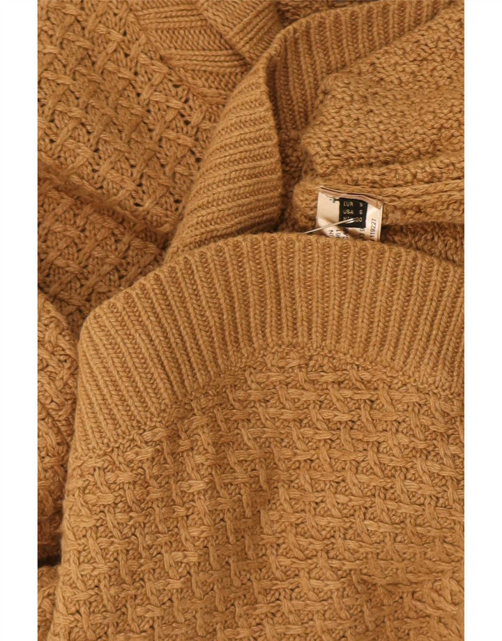 Massimo Dutti Damen Ponchopullover UK 10 Small Beige Wolle