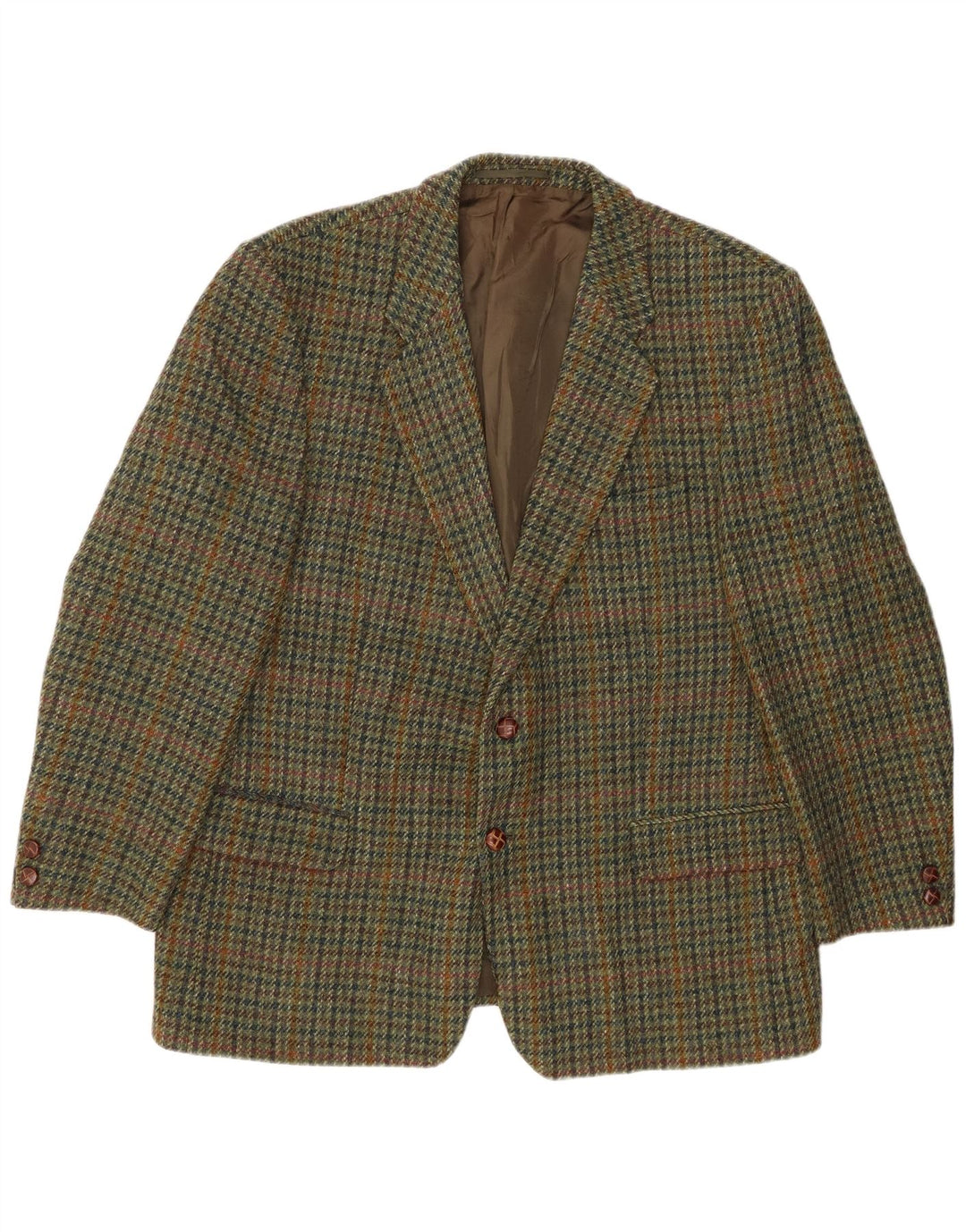 HARRIS TWEED Herren-Blazer mit 2 Knöpfen, Gr. 40, Khaki, Hahnentrittmuster