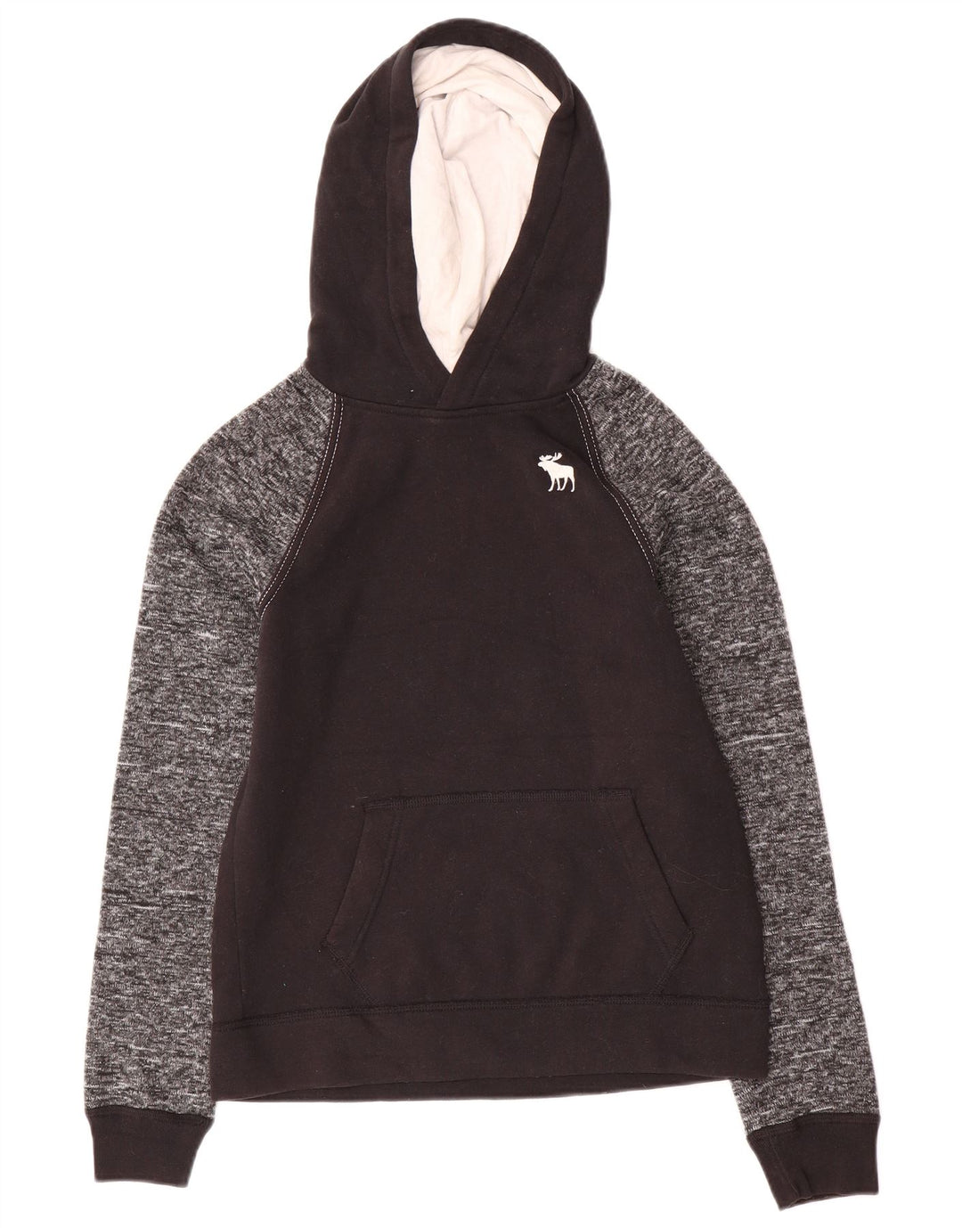 ABERCROMBIE & FITCH Kapuzenpullover für Jungen, 13–14 Jahre, schwarz geflecktes Polyester