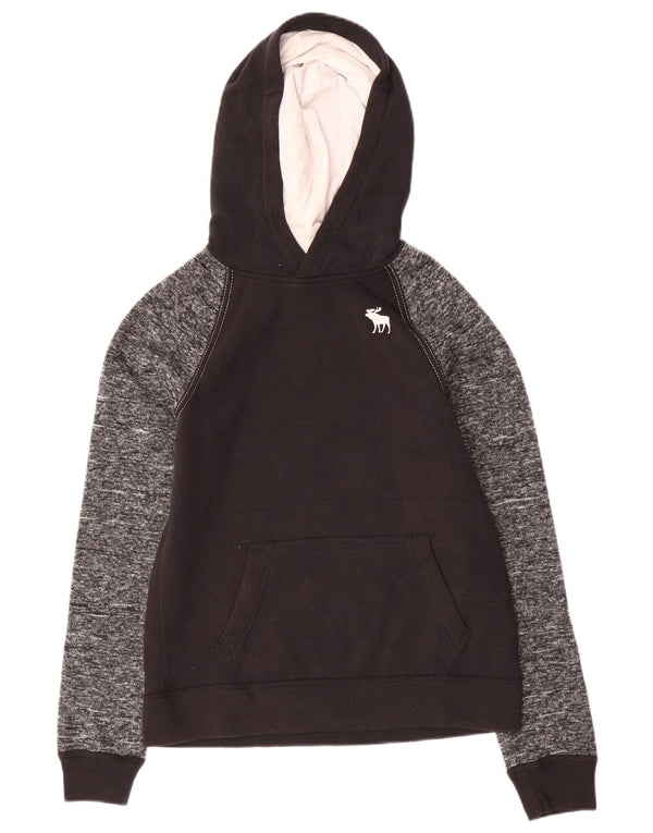 ABERCROMBIE & FITCH Kapuzenpullover für Jungen, 13–14 Jahre, schwarz geflecktes Polyester