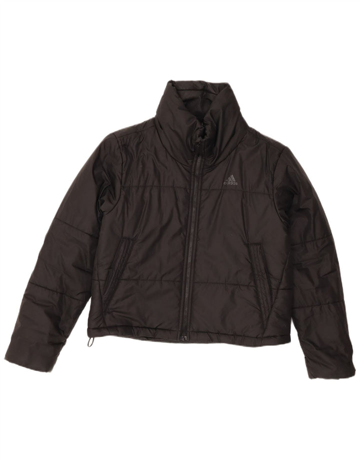 Adidas Womens Graphic Oversized Wattierte Jacke UK 4/6 XS Schwarz Polyester
