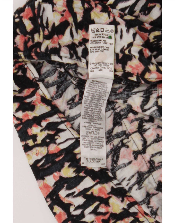 Marks & Spencer Damen-Blusenoberteil mit abstraktem Muster, UK 10, Größe S, mehrfarbig