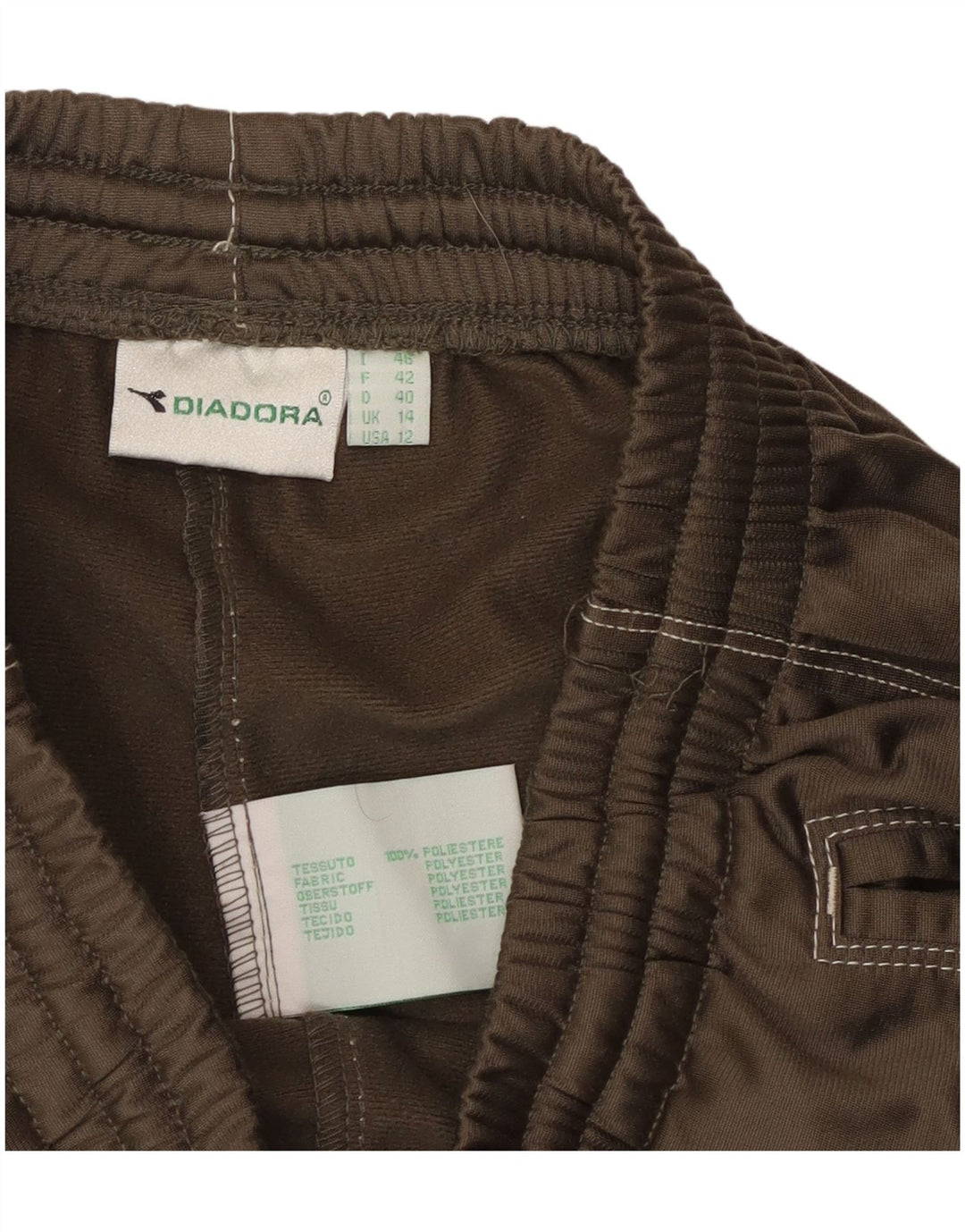 DIADORA Trainingshose für Damen, UK 14, Größe L, Khaki, Polyester