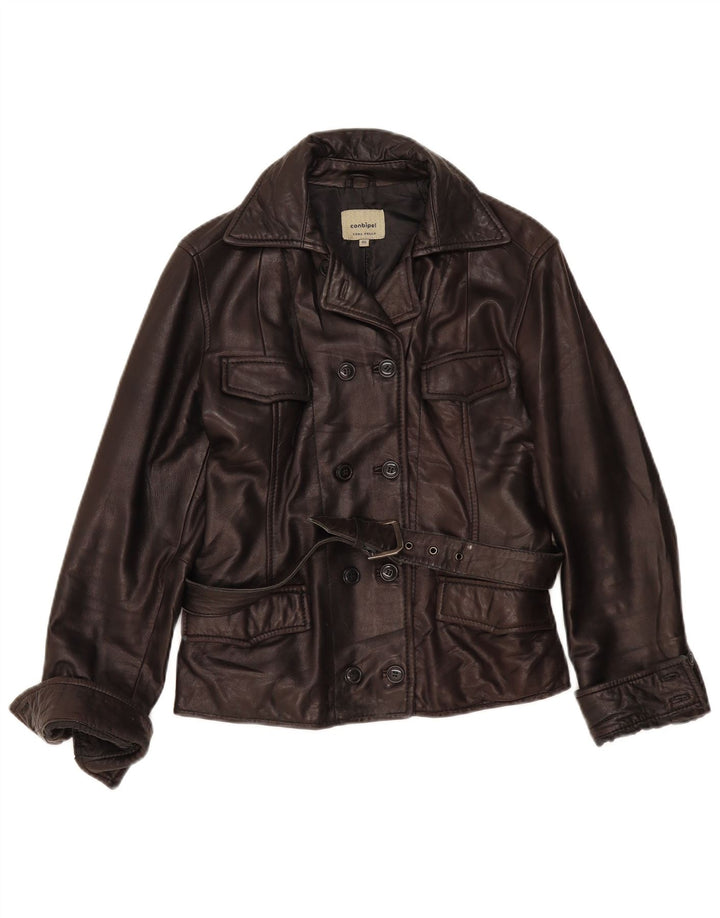 Conbipel Damen Lederjacke IT 46 Großes braunes Leder