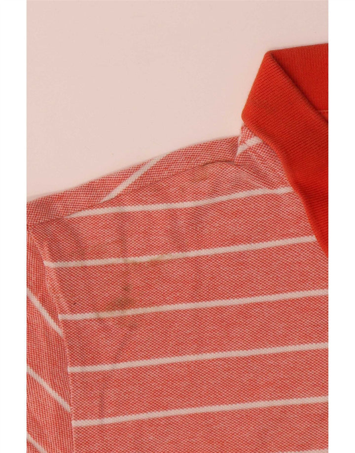 Chaps Herren-Poloshirt aus mittelroter, gestreifter Baumwolle