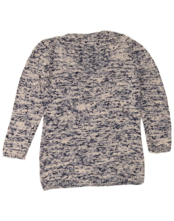 Massimo Dutti Damen-Pullover mit V-Ausschnitt, UK 14, mittleres Marineblau meliert