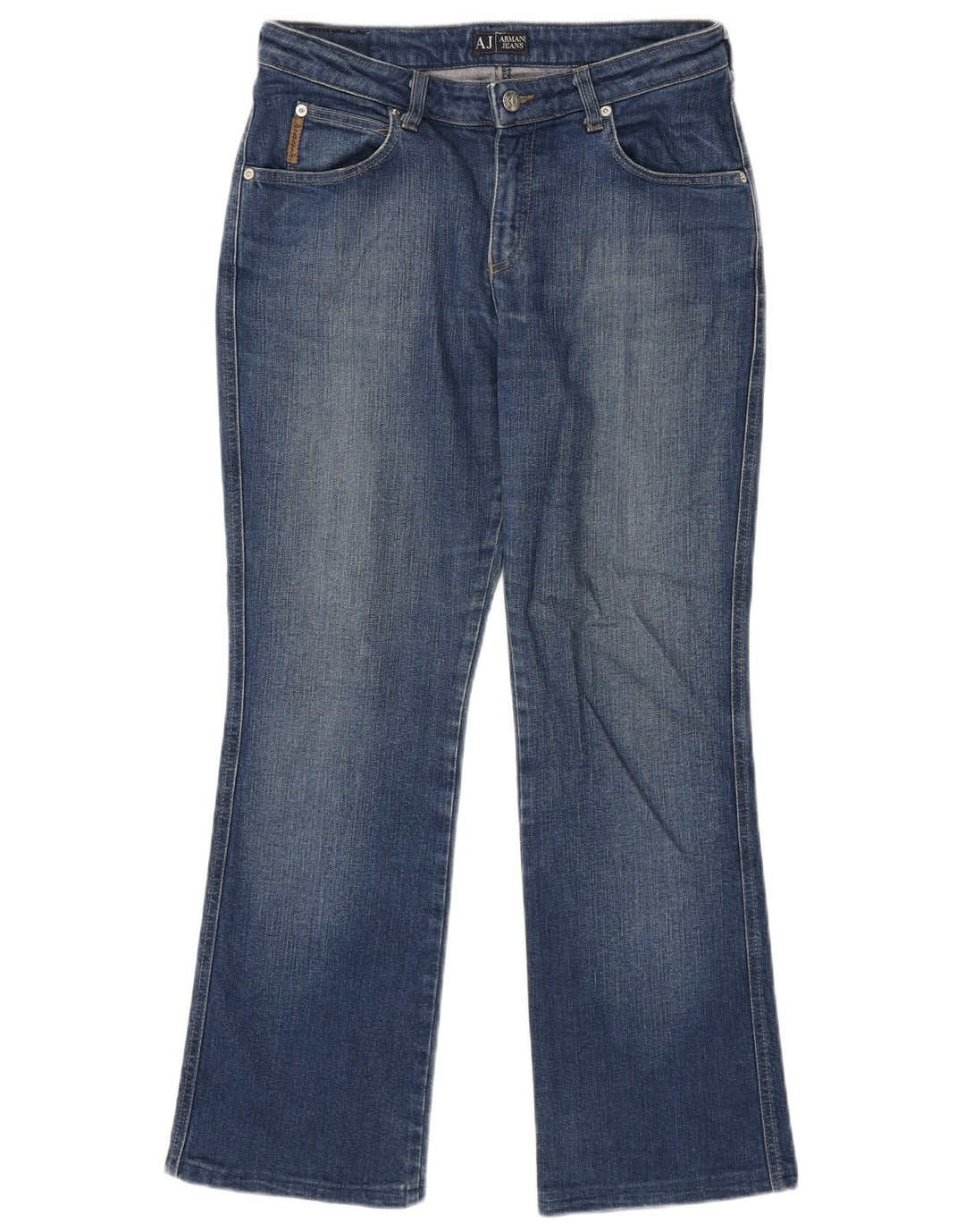 Armani Damen Bootcut Jeans W30 L28 Blaue Baumwolle
