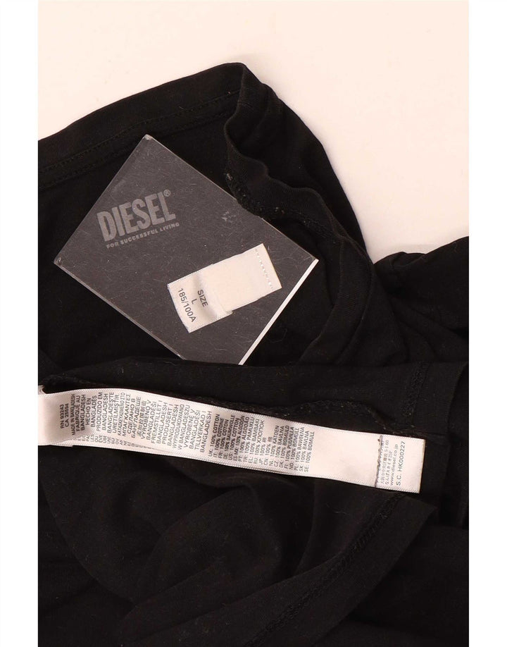 Diesel Herren T-Shirt Top Large Schwarz Baumwolle