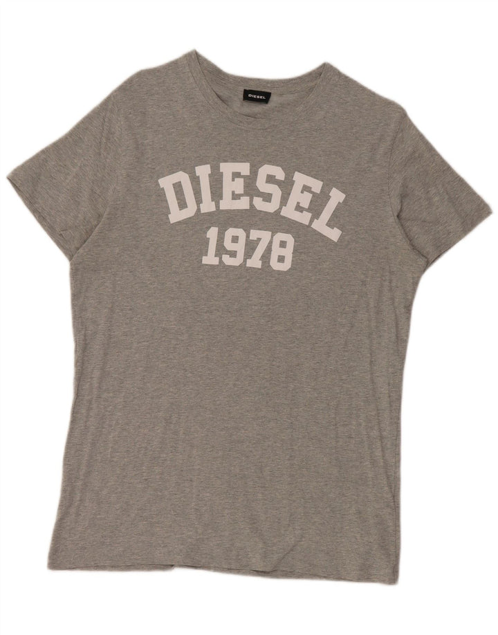 Diesel Herren-T-Shirt mit Grafik, groß, aus grauer Baumwolle