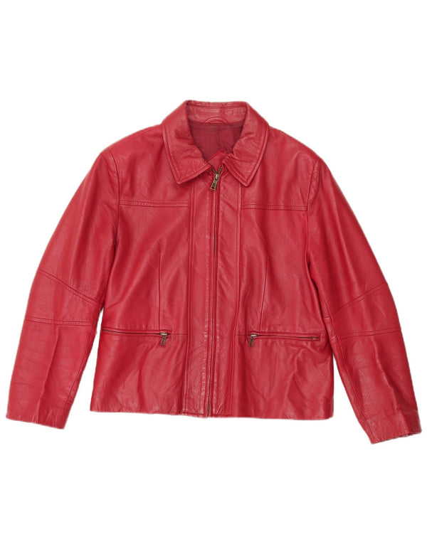Vintage Damen Lederjacke IT 46 Large Rot