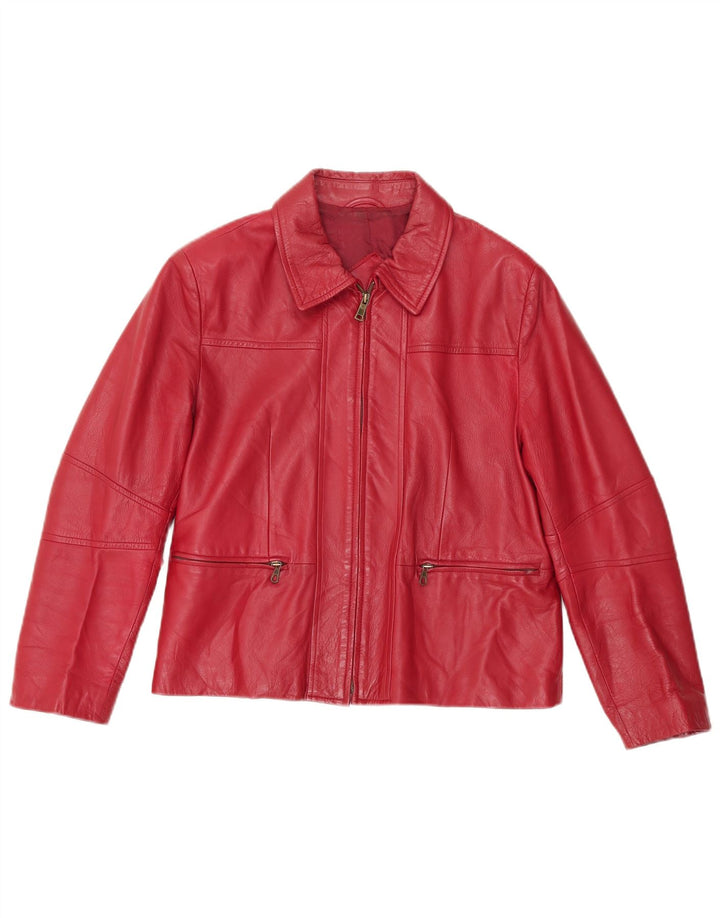 Vintage Damen Lederjacke IT 46 Large Rot
