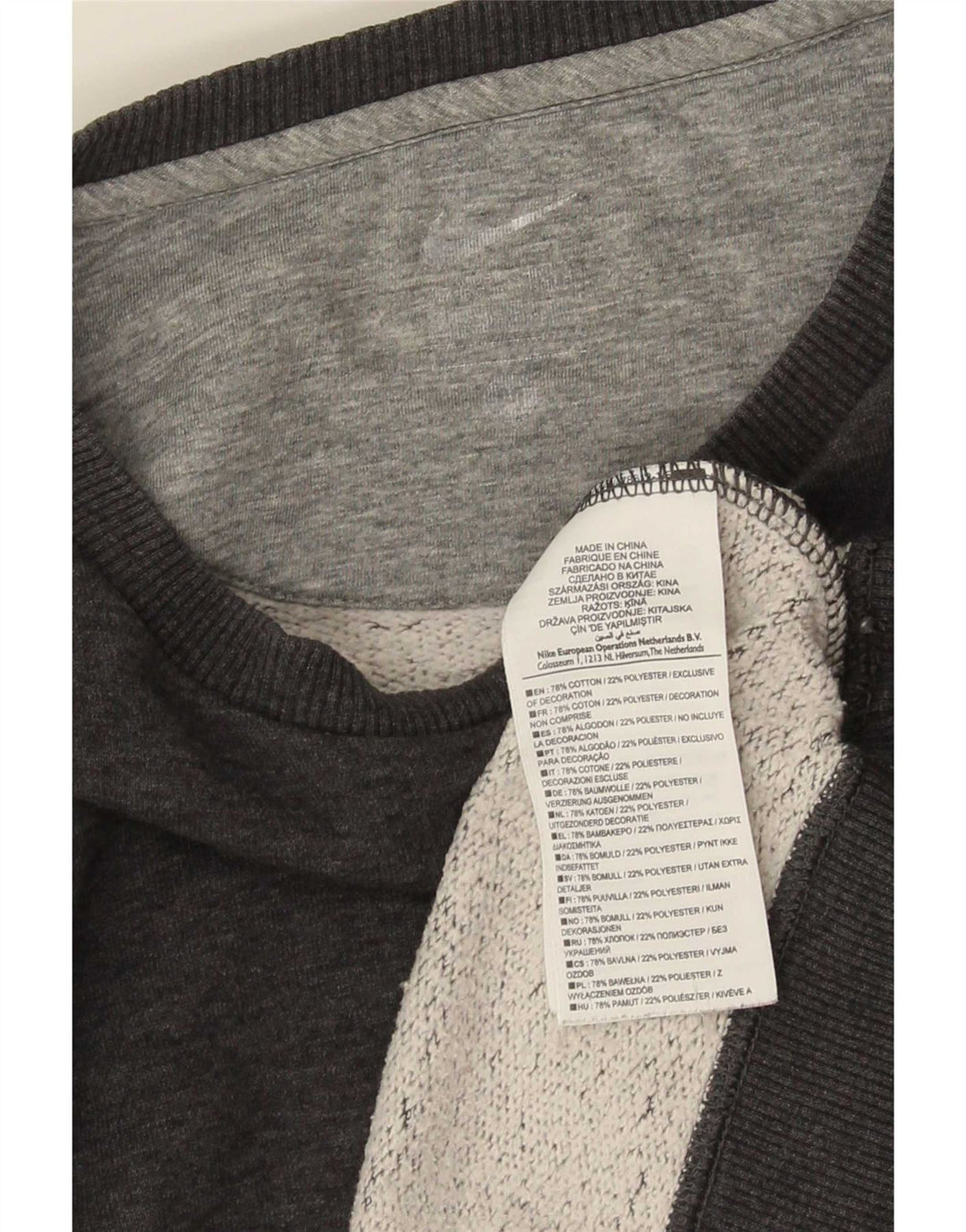 Nike Herren Dri Fit Sweatshirt Pullover mittelgraue Baumwolle