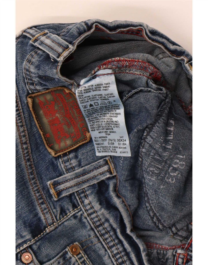 Levi's Damen 511 Distressed Slim Jeans W30 L29 Blaue Baumwolle