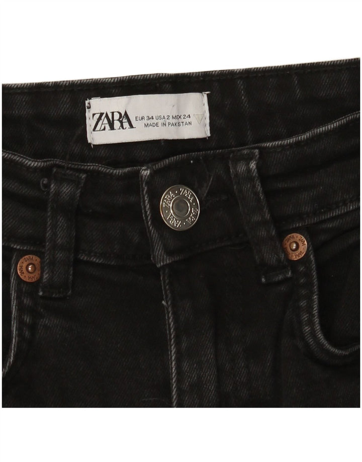 Zara Damen Bootcut Jeans EU 34 2XS W24 L26 Schwarz