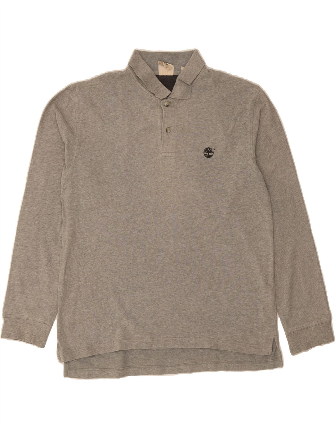 TIMBERLAND Mens Long Sleeve Polo Shirt Medium Grey Cotton Vintage Timberland and Second-Hand Timberland from Messina Hembry 