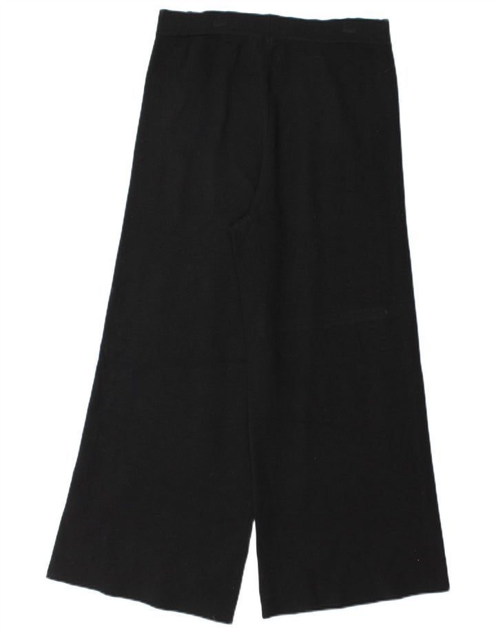 Massimo Dutti Damen-Hose mit weitem Bein, kurz geschnitten, Größe S, W28, L25, Schwarz