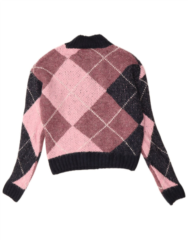 Superdry Rollkragenpullover für Damen, Gr. 10, Größe S: Rosa Argyle/Diamant