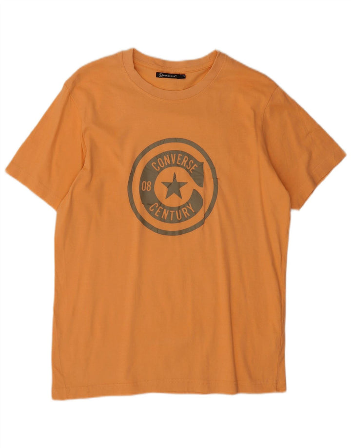 Converse Herren Grafik-T-Shirt-Oberteil aus mitteloranger Baumwolle