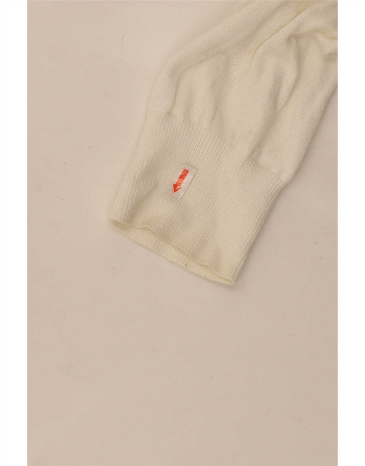 Tommy Hilfiger Herren-Pullover mit Rundhalsausschnitt, Mittelweiß, Farbblock