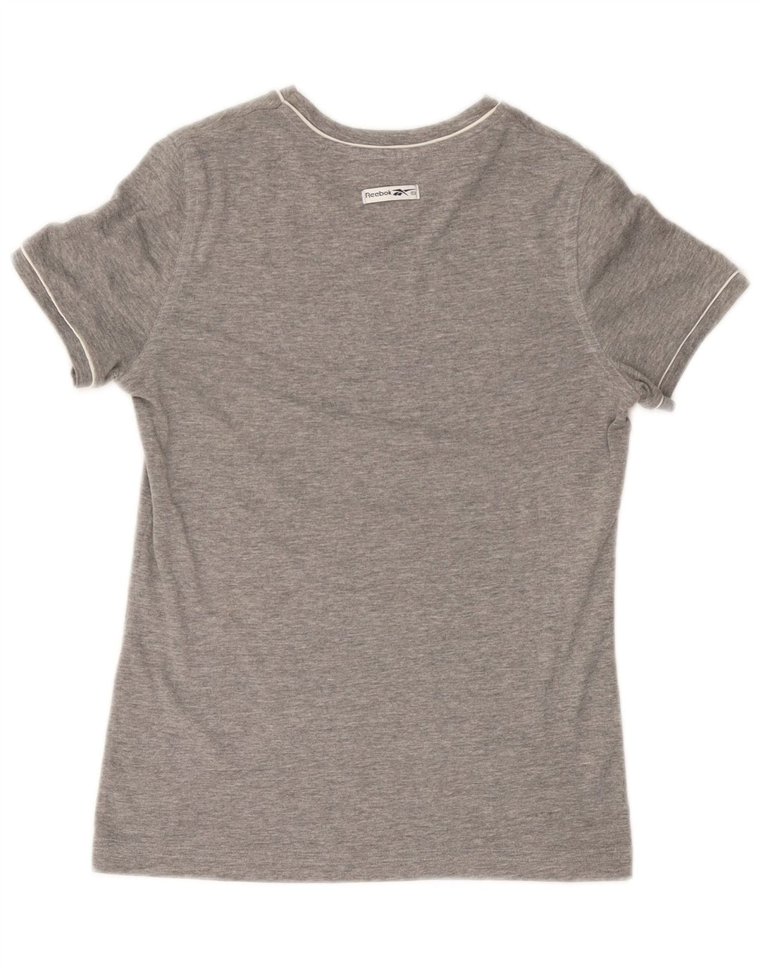 REEBOK Damen Graphic T-Shirt Top UK 14 Mittelgraue Baumwolle
