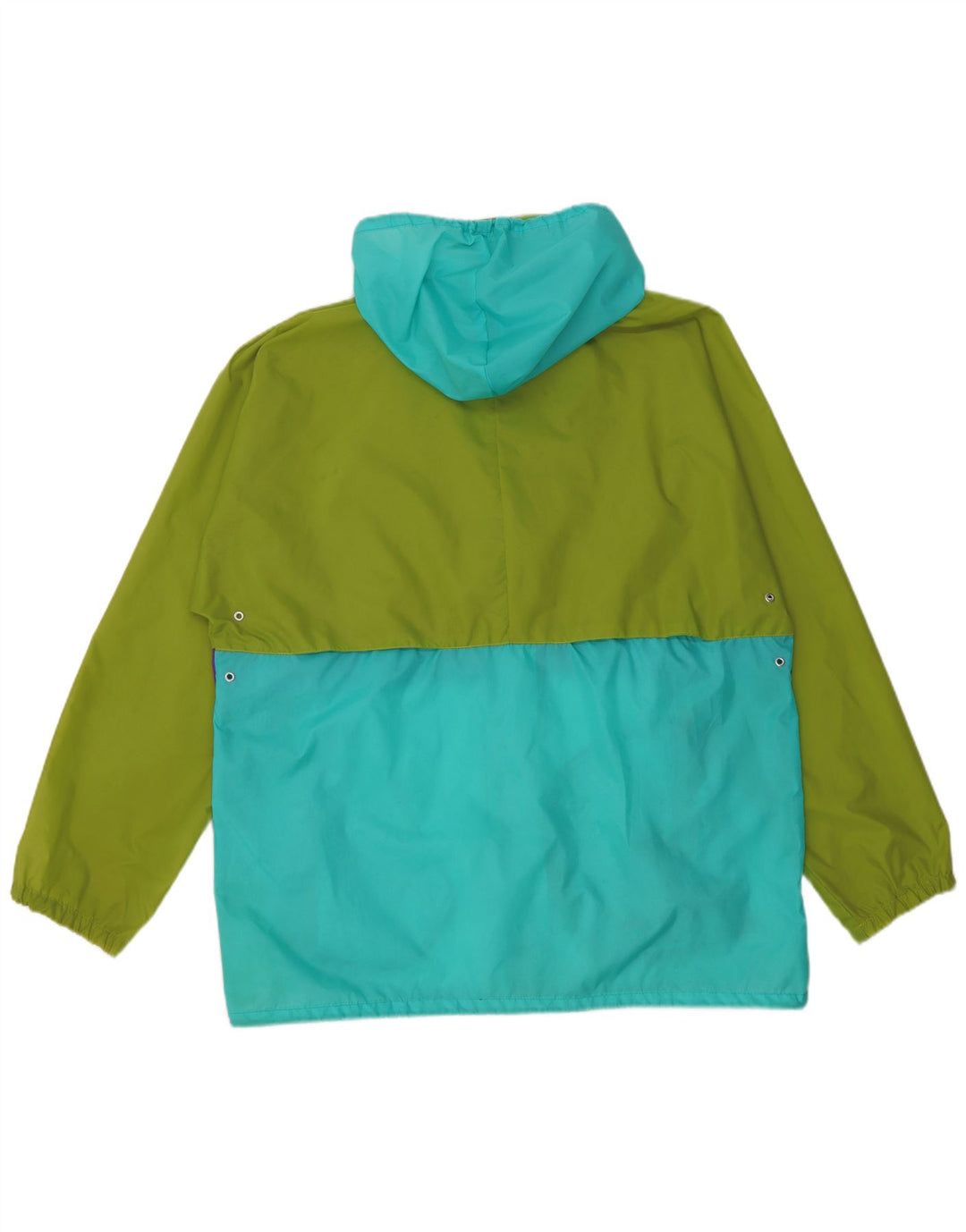 J Jeantex Herren-Regenjacke mit Kapuze, UK 38, Mittelgrün, Colourblock-Polyamid