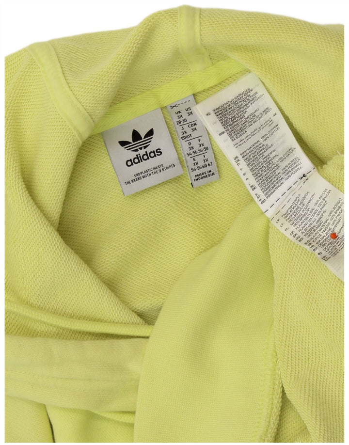 ADIDAS Damen Übergroßer Kurzarm-Kapuzenpullover UK 28/30 3XL Gelb