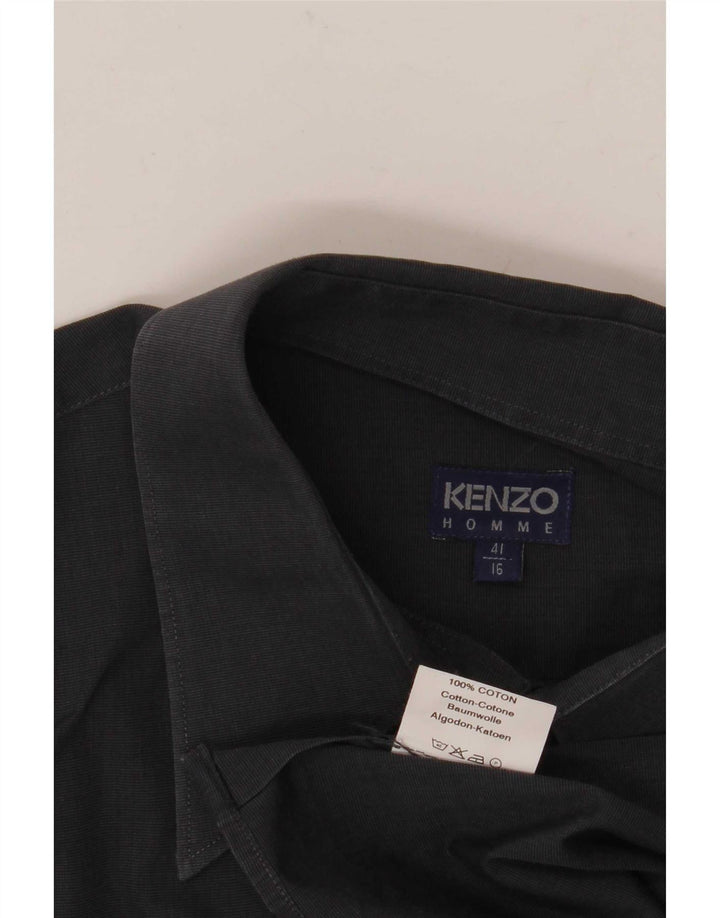 Kenzo Herrenhemd Größe 41 16 Große graue Baumwolle