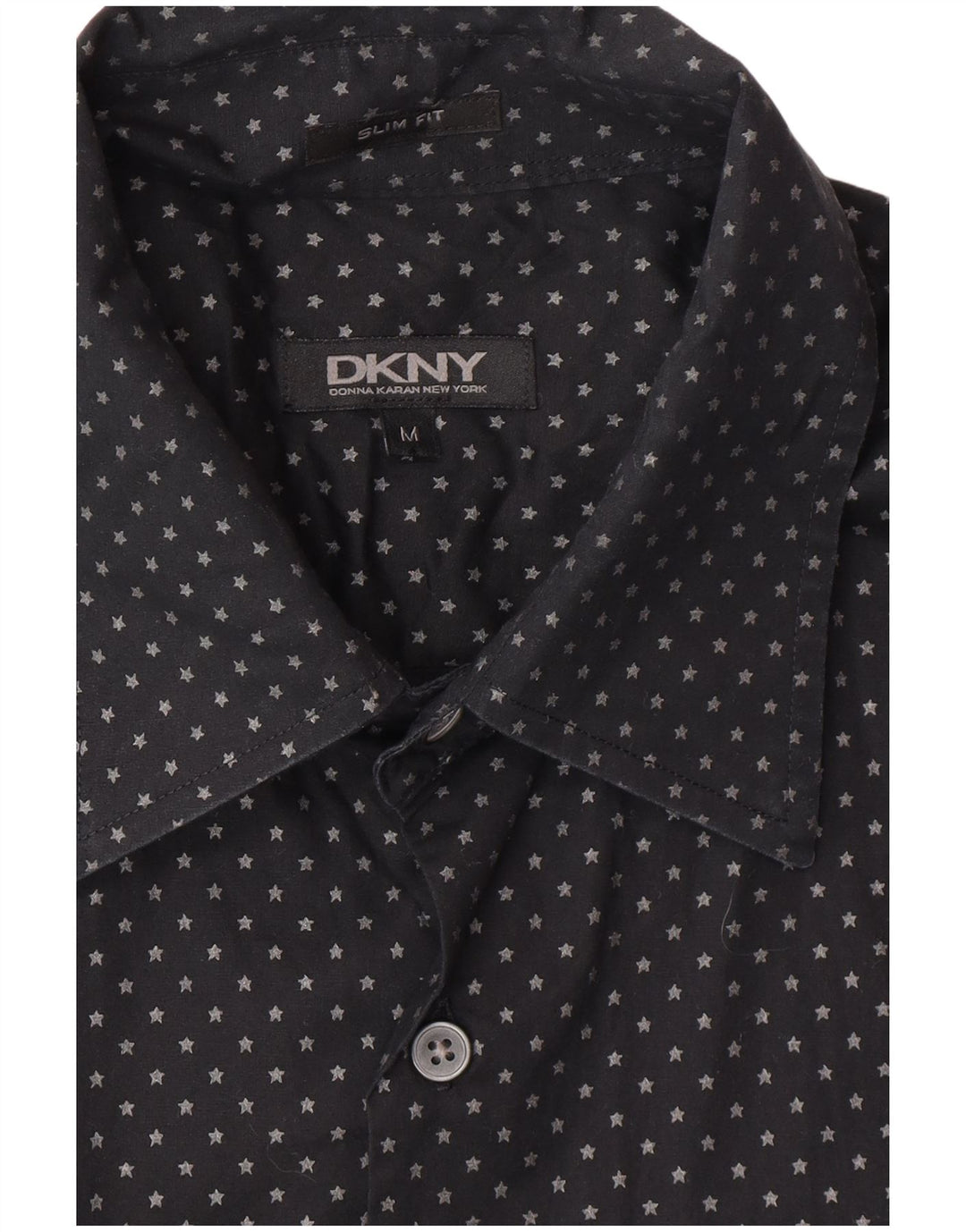 DKNY Herren Slim Fit Hemd Mittelschwarz gefleckt