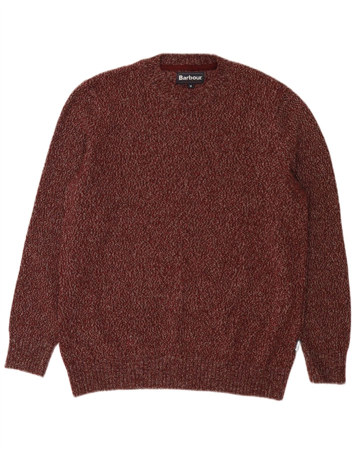 Barbour Herren-Pullover mit Rundhalsausschnitt, mittlere burgunderrote Wolle