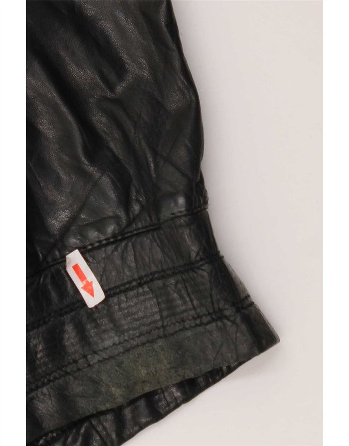 Vintage Herren Leder Bikerjacke IT 50 Large Schwarz