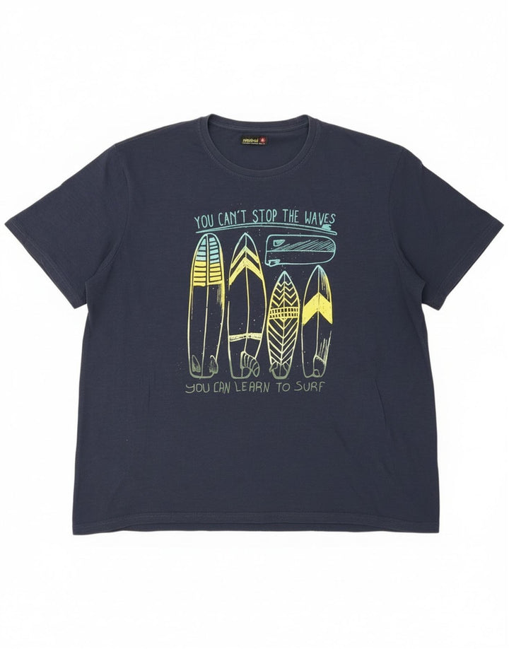 Mistral Herren Grafik T-Shirt Top 2XL Marineblau