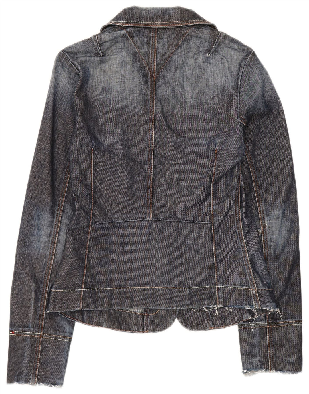 Tommy Hilfiger Damen-Denim-Blazer mit 3 Knöpfen, UK 12, mittleres Marineblau