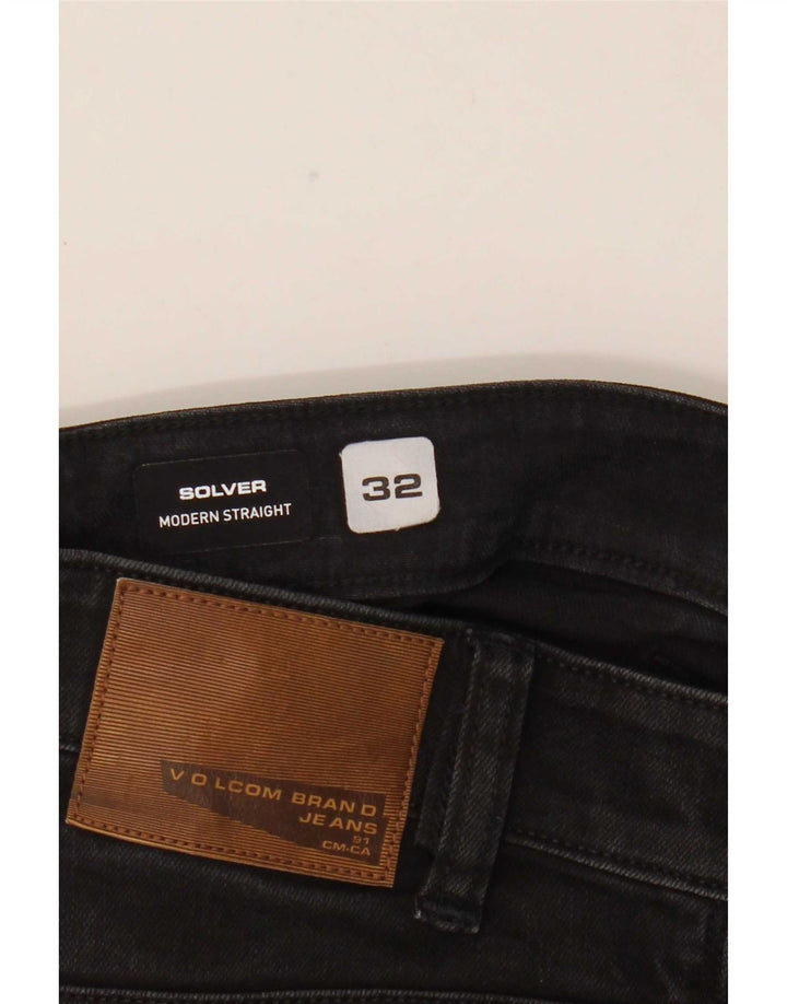 Volcom Herren Solver Straight Jeans W32 L30 Schwarze Baumwolle