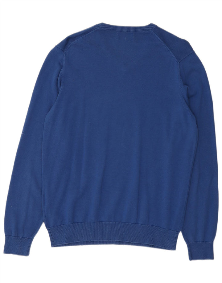 Kappa Herren-Pullover mit V-Ausschnitt, groß, aus blauer Baumwolle
