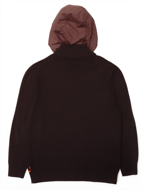 Hugo Boss Herren-Strickjacke mit Kapuze, 2XL, braune Baumwolle