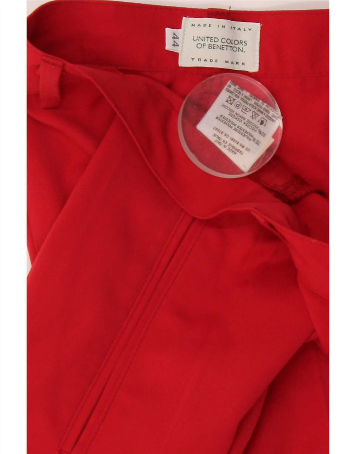 Benetton Womens Pegged Suit Hose IT 44 Medium W26 L28 Rot Polyester