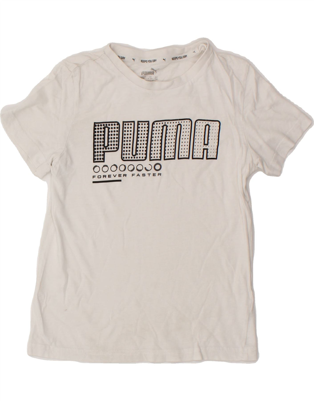 PUMA Boys Graphic T-Shirt Top 9-10 Years White Cotton Vintage Puma and Second-Hand Puma from Messina Hembry 