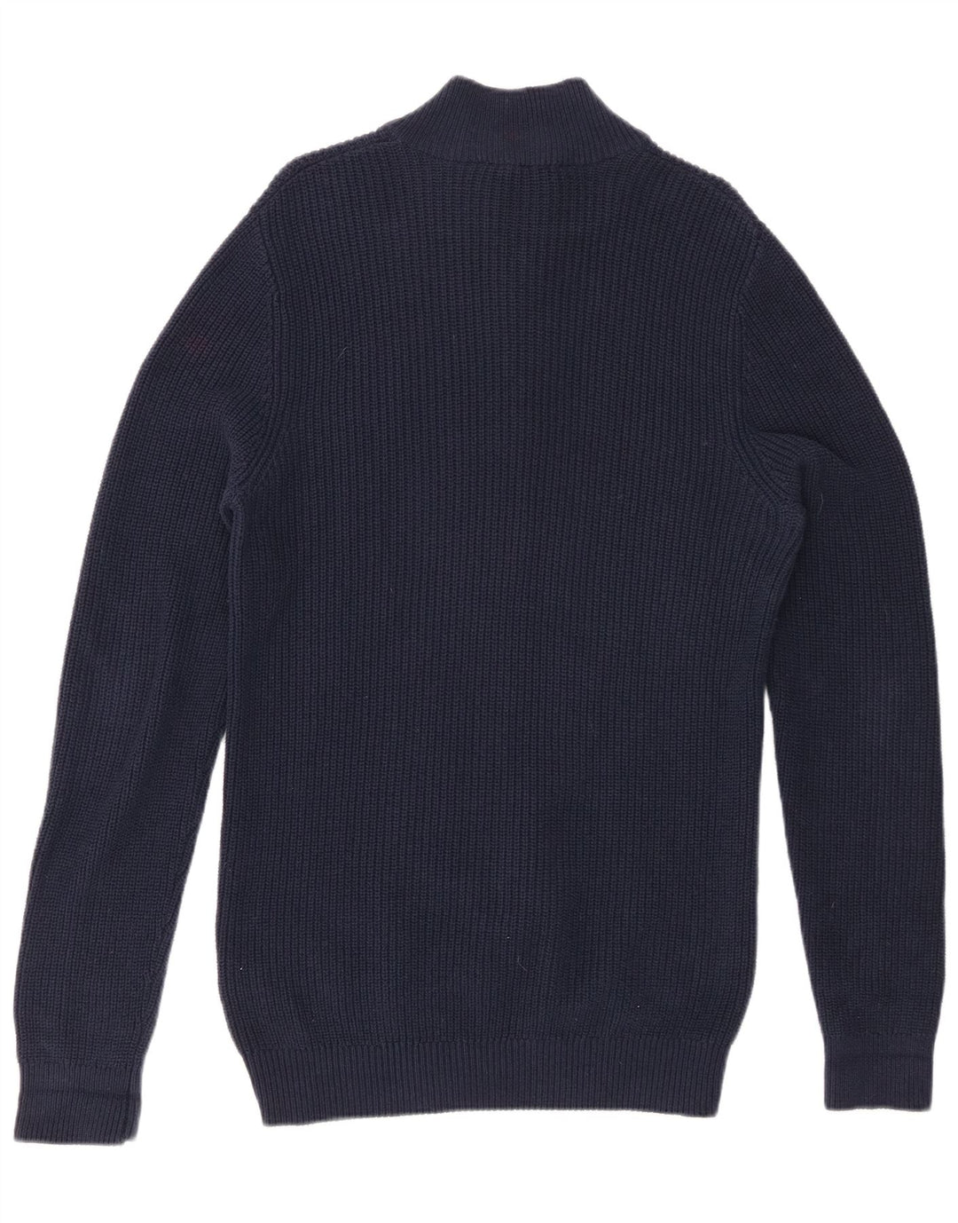 CREW CLOTHING Damen-Pullover mit Reißverschluss am Hals, UK 14, mittlere Marineblau-Baumwolle