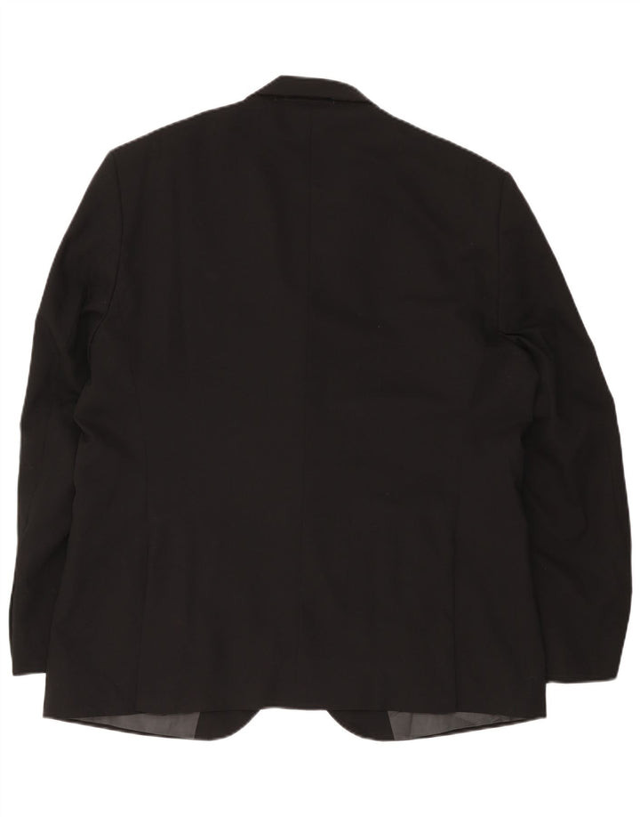 Marks & Spencer Herren-Blazer, normal, 2 Knöpfe, UK 46, XL, schwarze Wolle