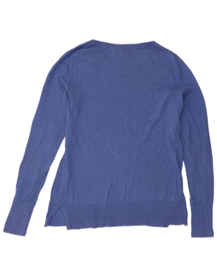 Gap Damen-Pullover, übergroß, U-Boot-Ausschnitt, Gr. 10, Größe S, Blau, Baumwolle
