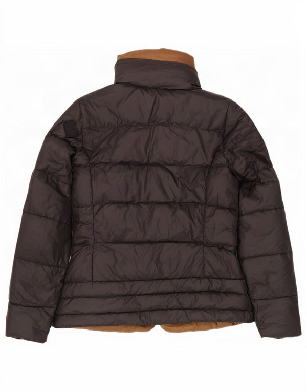 Blauer wattierte Damenjacke mit Kapuze, UK 12, mittelschwarz, Polyamid
