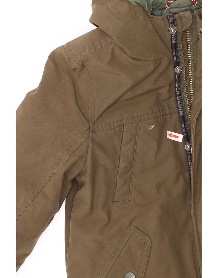 Tommy Hilfiger Jungen-Parka mit Kapuze, 5–6 Jahre, Khaki, Polyester