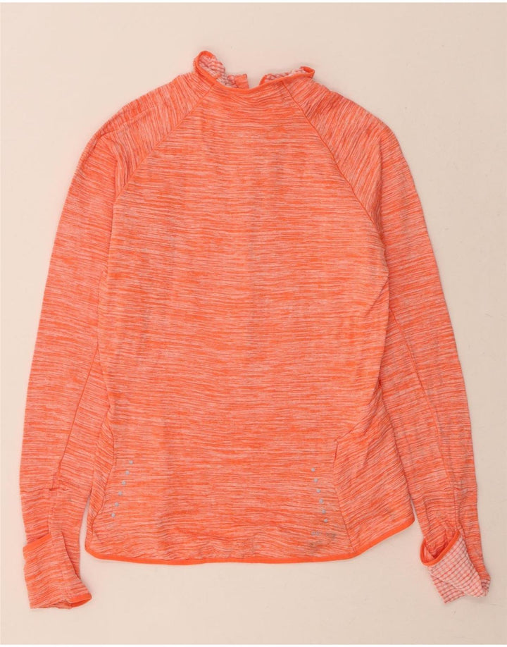 NIKE Womens Dri Fit Pullover Tracksuit Top UK 10 Small Orange Flecked Vintage Nike and Second-Hand Nike from Messina Hembry 