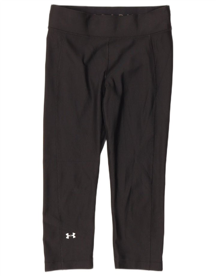 Under Armour Damen Heat Gear Capri Leggings UK 12 Medium Schwarz Polyester