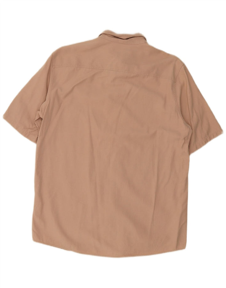 Cos Herren Kurzarmhemd Mittelbeige Lyocell