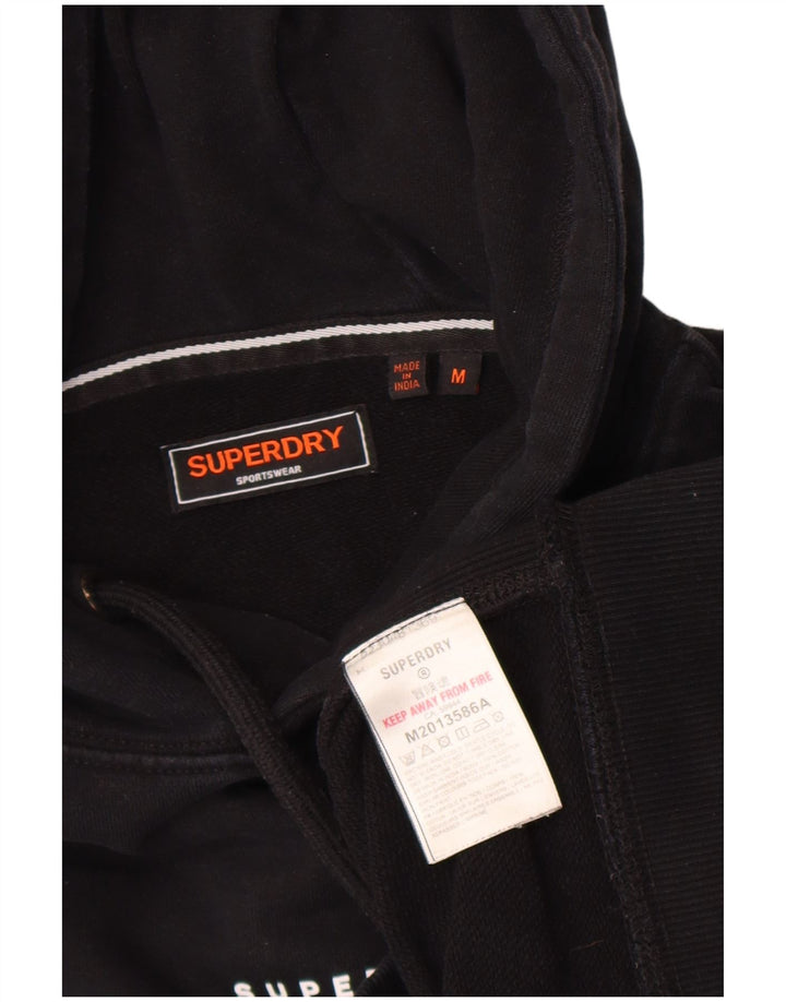 Superdry Herren-Kapuzenpullover aus mittelschwarzer Baumwolle