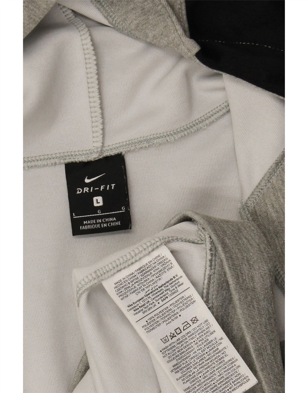 Nike Herren-Dri-Fit-Kapuzenpullover mit Reißverschluss, großes grau meliertes Polyester