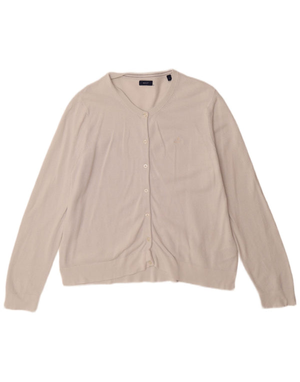 Gant Damen-Cardigan-Pullover UK 16 Large Off White Cotton