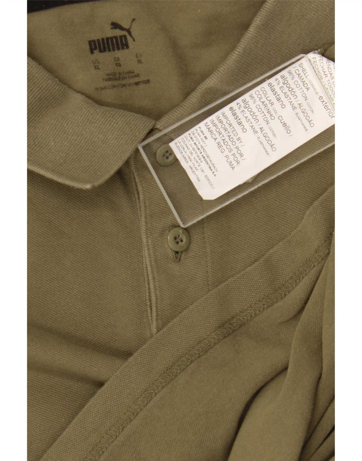 Puma Herren Poloshirt XL Khaki Baumwolle